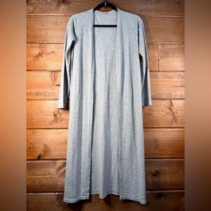H&M Ribbed Gray Long Duster Cardigan Medium